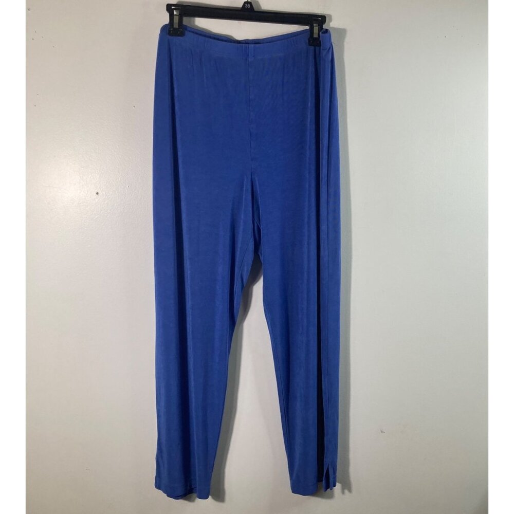 Womens Travelers by Chicos Pants Blue L Slinky Feel Acetate Spandex